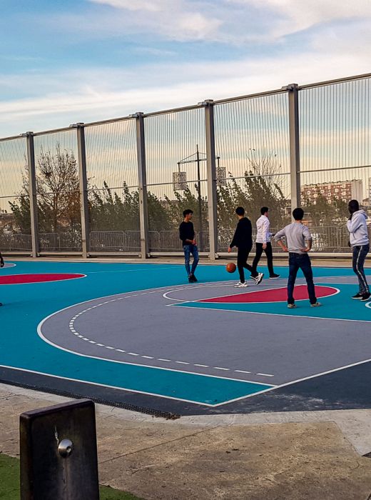 Revêtement acrylique pour terrain de basket 3x3